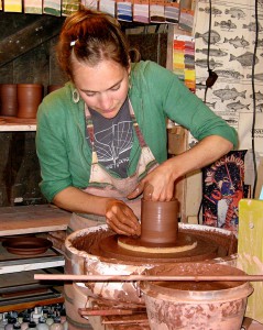 potter working on a wheel