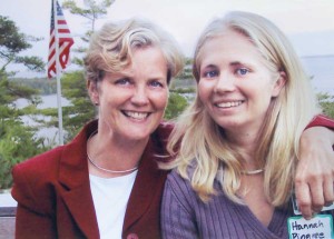 Chellie and daughter Hannah on the campaign trail, 2002.