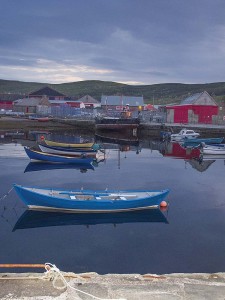 The waterfront in Lerwick, in the Shetland region.