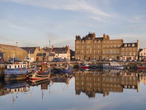 The waterfront at Kirkwall, in Orkney.