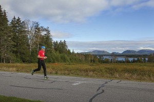 Gary Allen running on Great Cranberry Island
