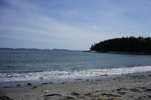 view from sandy maine beach