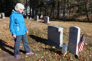 Fernald visits her husband's grave.
