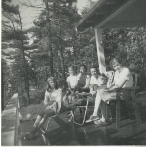 black and white photo of rachel carson and family