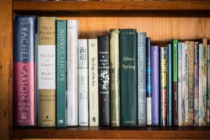 Rachel Carson books on a shelf