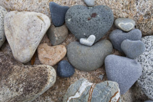 small heart-shaped pebbles