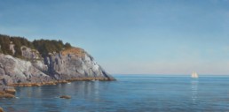 oil painting of ocean cliff