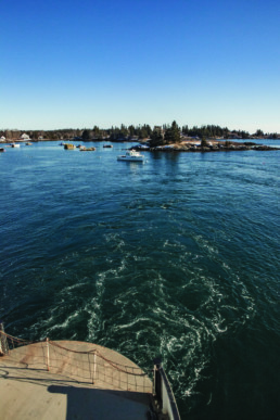 view of vinalhaven maine from ferry
