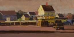 oil painting of houses