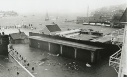old photo of hurricane damage shot from above